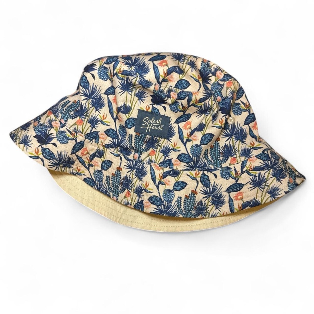 💴SOLD💴 Splash House Reversible Floral Print x Khaki Bucket Hat — One Size - Picture 3 of 6